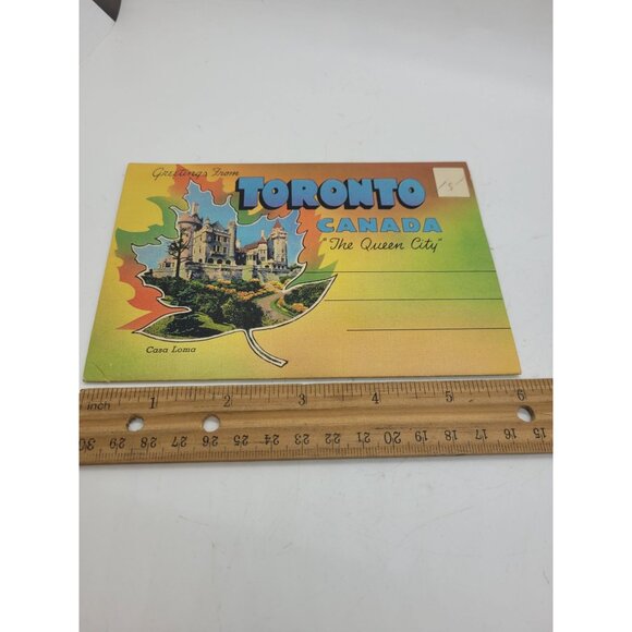 VTG Toronto Canada Postcard Booklet 1940s Travel Souvenir Colorful Landmarks - Picture 3 of 7